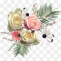 实物插花绿叶花朵