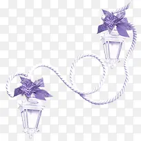 紫色蝴蝶结装饰的灯