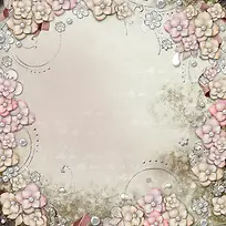 石壁上的立体花朵