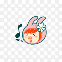 听音乐的兔子