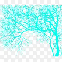 蓝色密集树枝图片