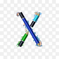 铅笔字母x
