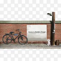 围墙和自行车
