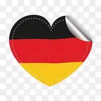 德国国旗爱心贴纸