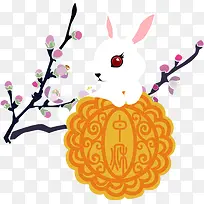 月饼白兔装饰元素