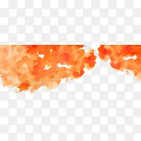 橙色水彩画叶片国庆