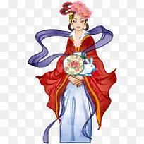 中秋节古典红衣美女