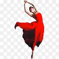 跳舞的红衣女人