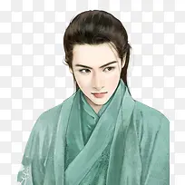 青衣长发美男子