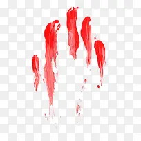 红色油漆鲜血掌印拖曳