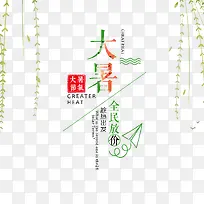 卡通手绘大暑字体