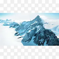 雪山格陵山脉岩石风景