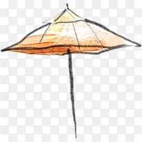 手绘漫画咖啡厅雨伞装饰