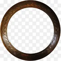 棕色花纹木质圆环