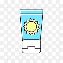 卡通线条夏日沙滩遮阳防晒霜