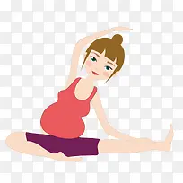 卡通孕妇瑜伽修心健身广告