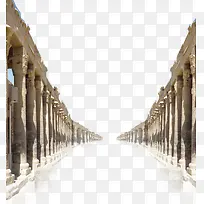 希腊建筑柱子装饰背景