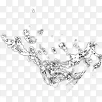 白色卡通液体水流