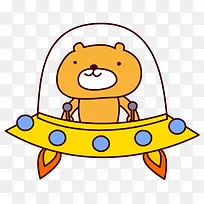 坐在宇宙飞船的小熊