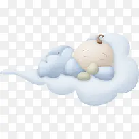睡在云上的宝宝卡通