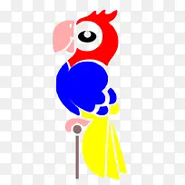 彩色的卡通傲娇的小鹦鹉