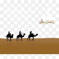 矢量沙漠中的骆驼