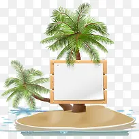 矢量椰子树广告牌