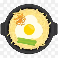 矢量韩国料理鸡蛋面