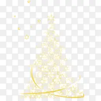 黄色梦幻圣诞树星星装饰