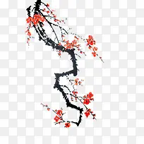 水墨画梅花文房四宝