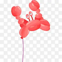 儿童节红色螃蟹气球