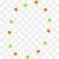 黄色绿色的小星星