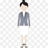 微笑的卡通女人