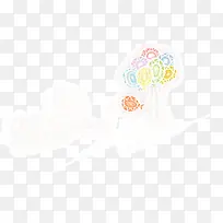 卡通花朵 卡通云彩 红色绿色