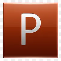 字母P橙色图标