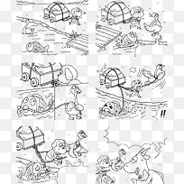手绘可爱寓意漫画动物