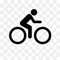 卡通黑色健身房骑自行车标识