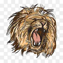 怒吼的卡通狮子头