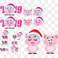 2019新年猪年卡通