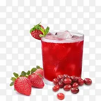红色饮料草莓提子实拍