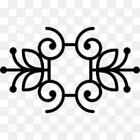 花艺设计的蝴蝶和藤蔓的镜面效果图标