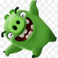 可爱卡通游戏绿色图标小猪