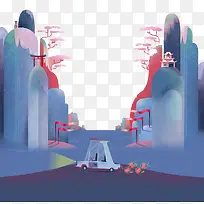 特色手绘风景图