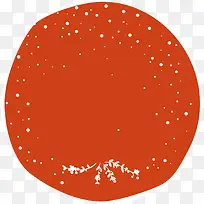 橙红色圆形边框