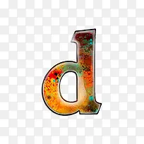 油彩肌理字母d