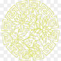 黄色中国传统图案花纹背景