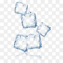白色透明正方形冰块素材