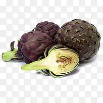 紫色简约装饰洋蓟蔬菜装饰图