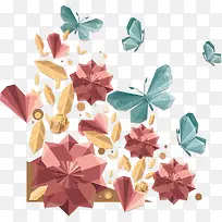 蝴蝶 折纸效果 装饰图案 背景