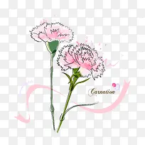 抽象粉色花朵图案